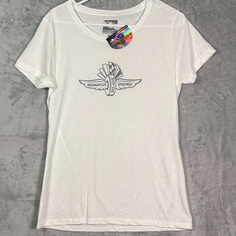 NWT New Indycar White Indianapolis Motor Speedway Tshirt Size XL